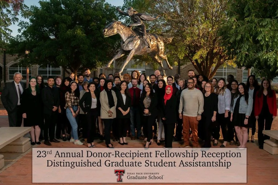 Group photo of assistantship recipients at Texas Tech University